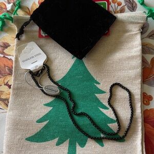 Stainless Steel Necklace with Black Chain